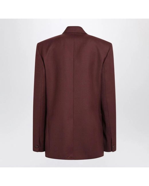 Frankie Shop Brown Monterey Burgundy Structured Woolblend Jacket