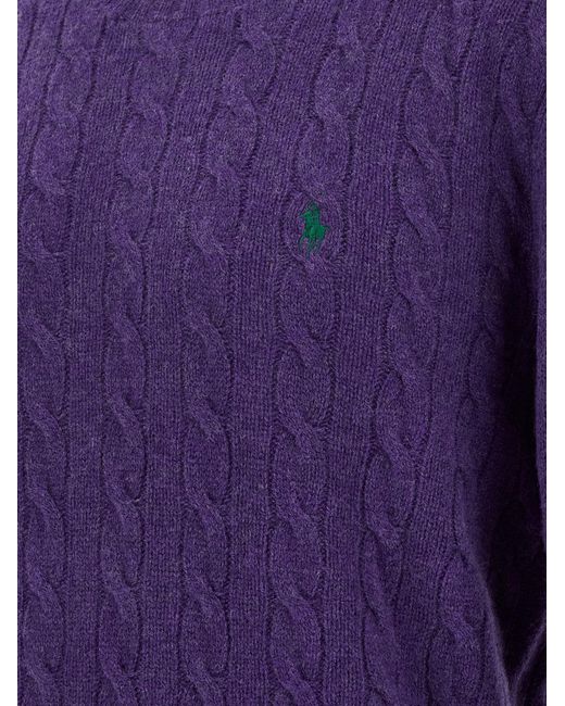Polo Ralph Lauren Blue Braided Sweater for men