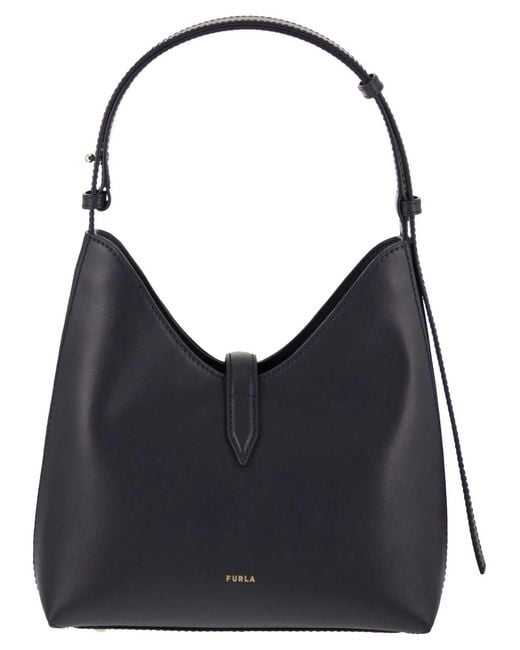 Furla Black Goccia S Hobo – Leather Shoulder Bag