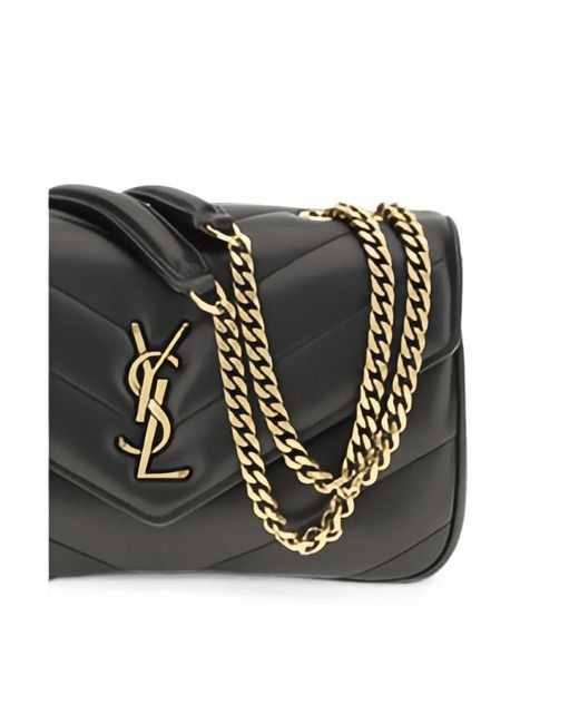 Saint Laurent Gray Leather Lou Lou Bag