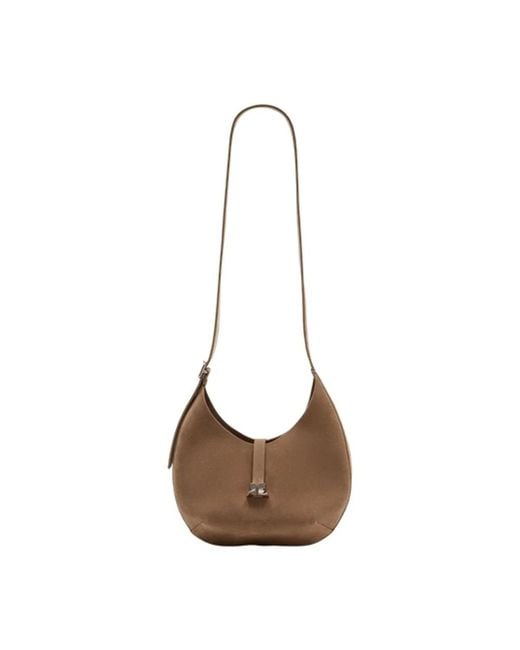 Courreges Brown Courregès Small Holy Suede Shoulder Bag