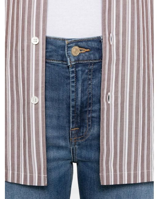 7 For All Mankind Blue Slim Mid-Rise Jeans