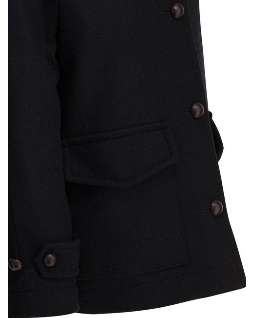 Circolo 1901 Black Wool Double-Breasted Coat