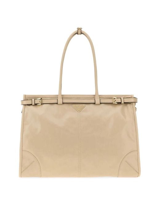 Prada Natural Sand Leather Shoulder Bag
