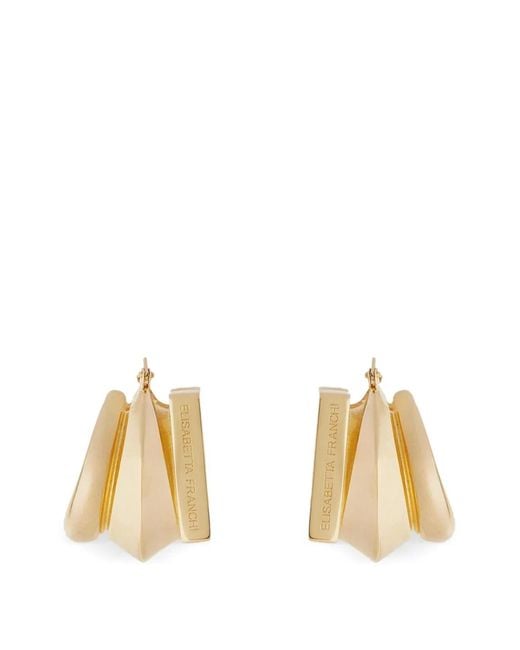 Elisabetta Franchi Black Brass Earrings