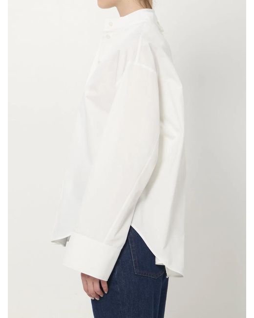 Alaïa White Alaia Layered Cotton Poplin Shirt