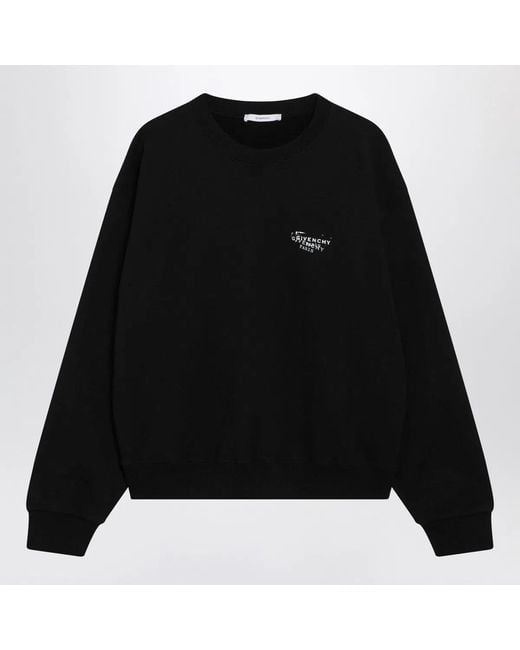 Givenchy Black Brushed Cotton Sweatshirt With Logo