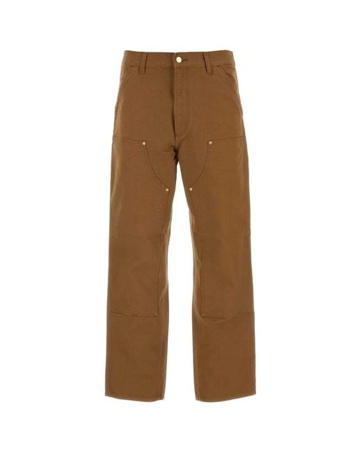 Carhartt Brown Biscuit Cotton Double Knee Pant for men