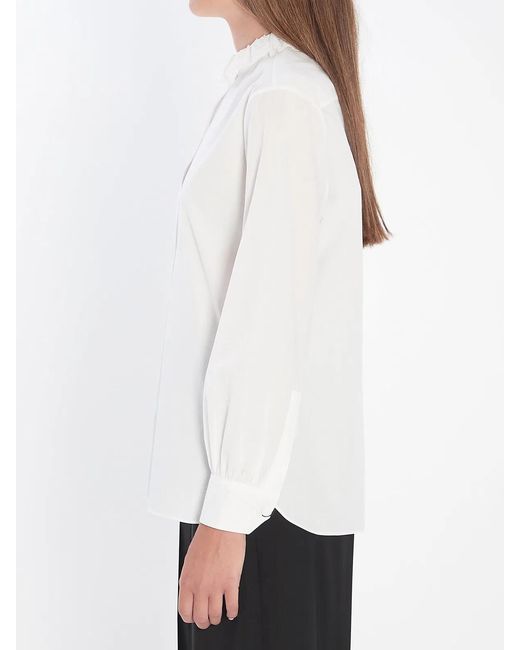 Saint Laurent White Shirt Riffle Neck