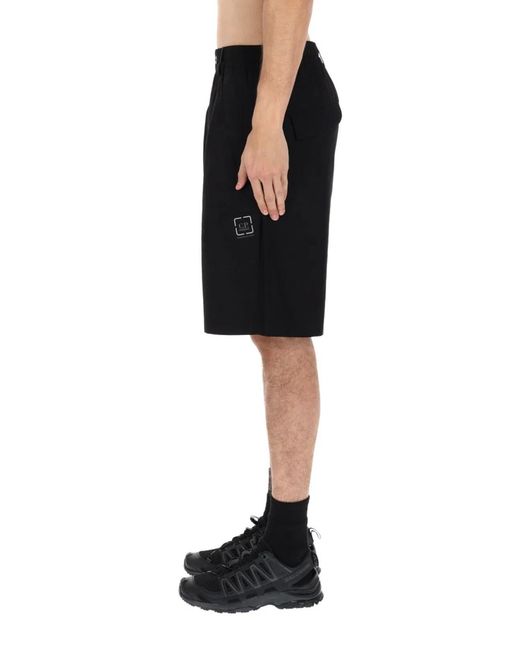 C P Company Black C.P.Company Shorts Metropolis Con Logo for men