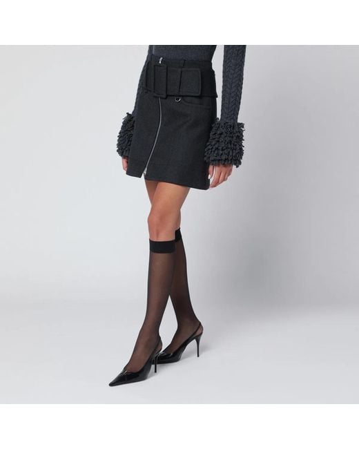 Patou Black Mini Skirt With Belt