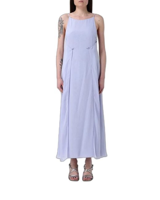 Emporio Armani Blue Lilac Polyester Dress