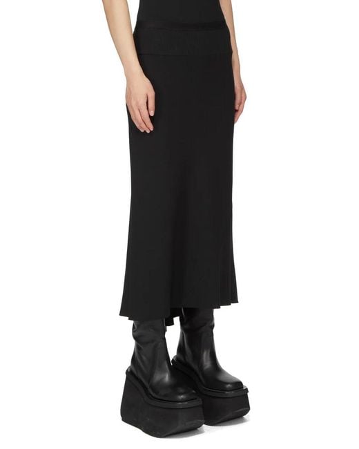 Rick Owens Black A Line Bias Skirt