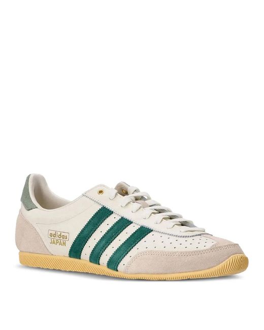 Adidas Originals Green Japan Leather Sneakers With Suede Inserts