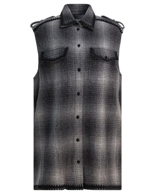 Golden Goose Deluxe Brand Black Wool-Blend Chemisier Dress