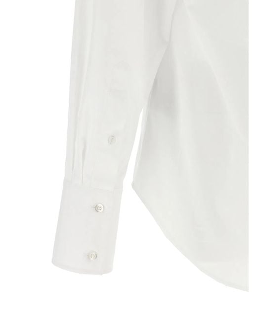 Maison Margiela White Raw Cut Hem Shirt for men