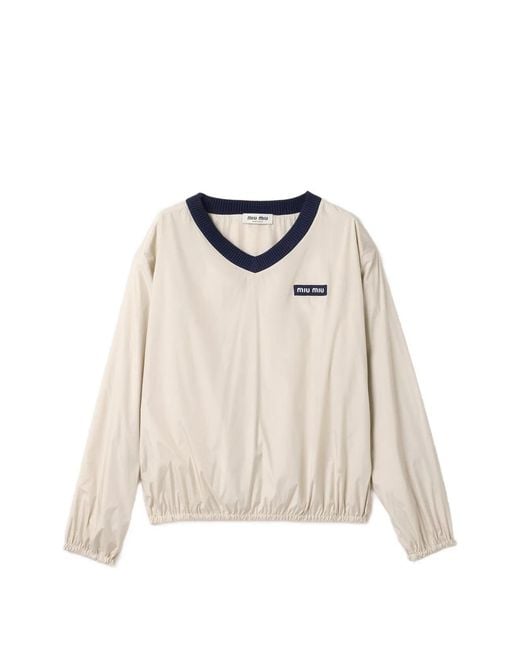 Miu Miu Natural Technical Pongé Sweatshirt