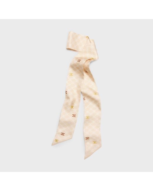 Céline Natural Triomphe Logo-Print Lavalliere Scarf