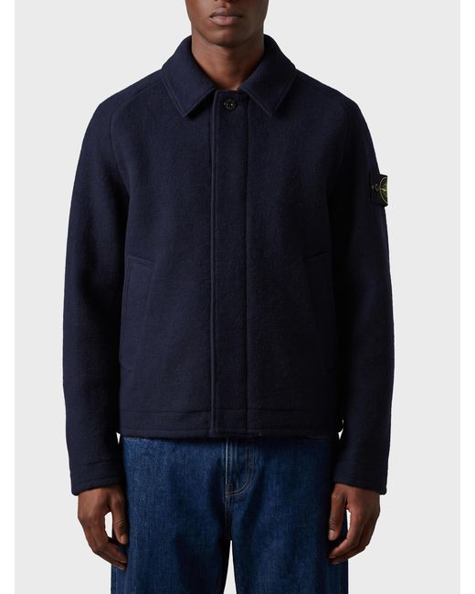 Stone Island Blue Rws Fleece Knit Jacket for men