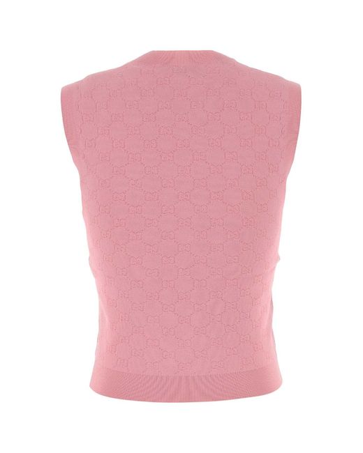 Gucci Pink S/Cw/Nk Top