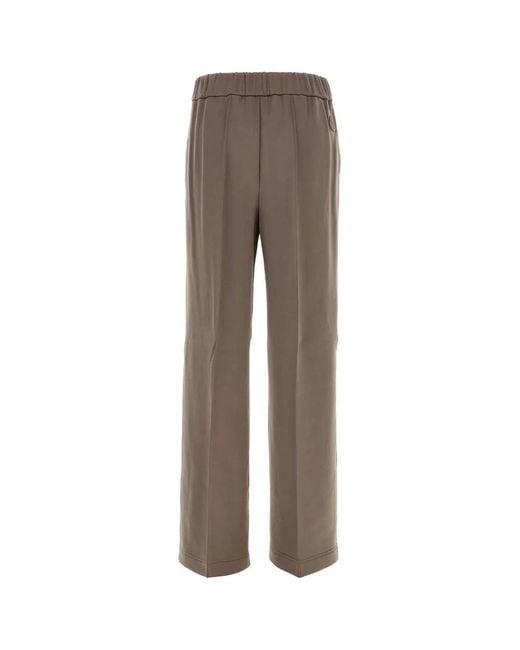 Moncler Brown Mud Stretch Nylon Blend Pant