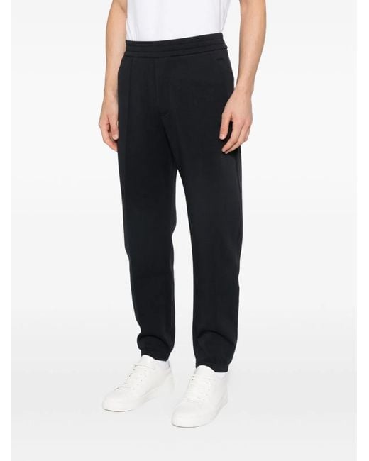 Emporio Armani Blue Logo Cotton Sweatpants for men