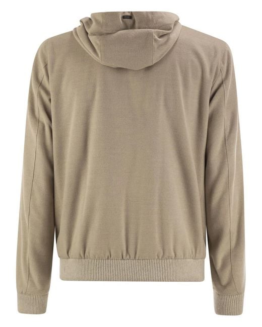 Herno Brown Lightweight Hooded Jacket for men