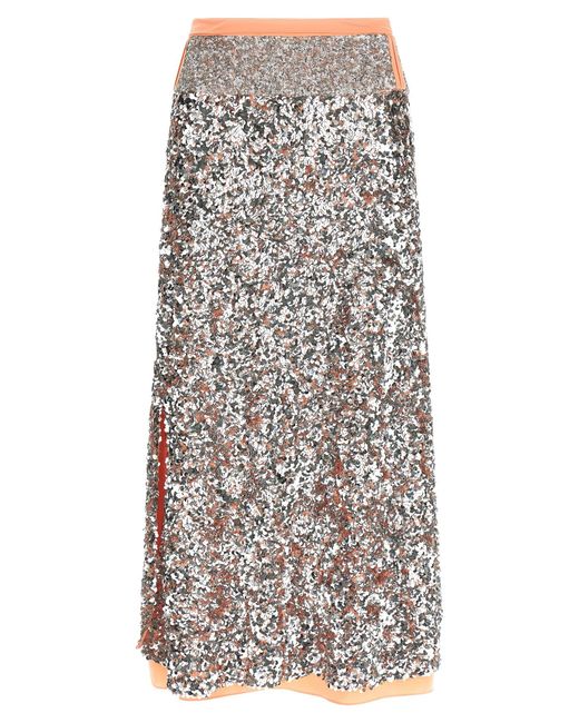 Rabanne Gray Sequin Skirt Skirts Silver
