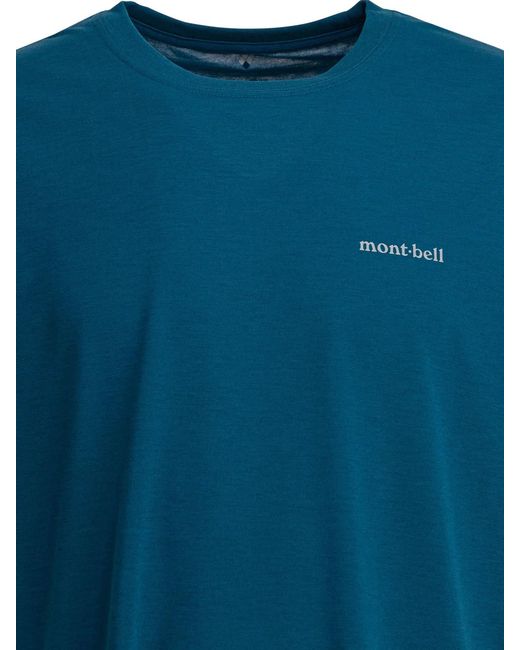 Montbell Blue "Wickron T One Point" T-Shirt for men