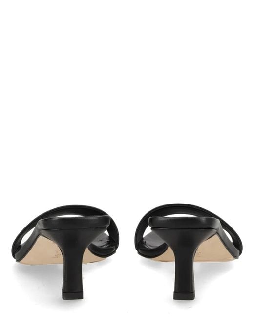 Aeyde Black Nappa Leather Cross Breed Lamb Leather Sandals