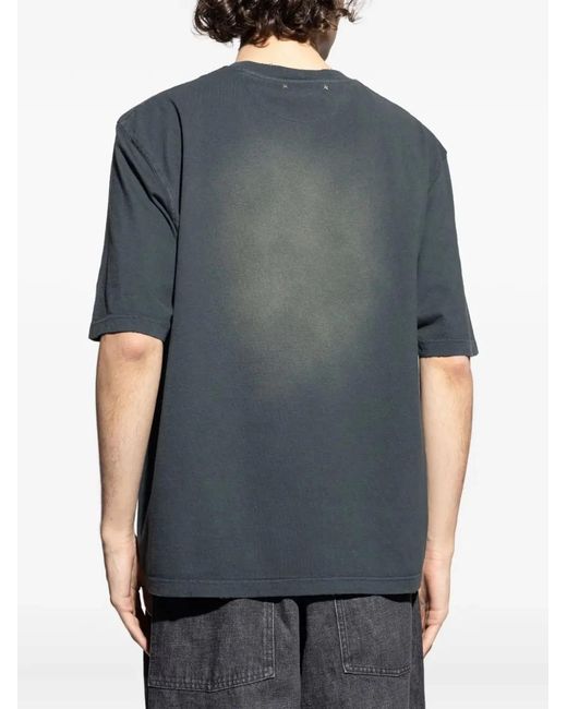 Golden Goose Deluxe Brand Blue Journey T-Shirt Dyed Gauze C for men