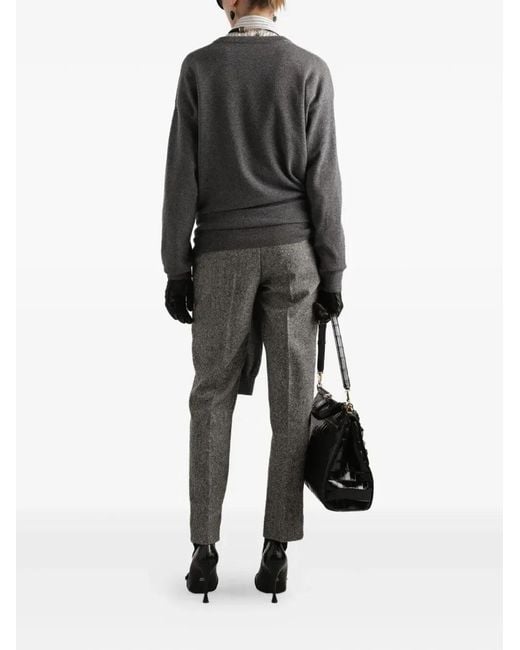 Dolce & Gabbana Gray Dolce & Gabbana Tweed Melange Pants
