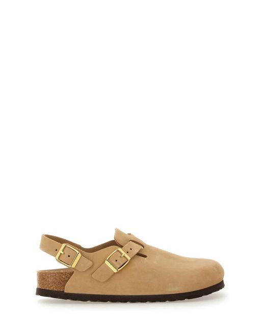 Birkenstock Natural Sand Suede Tokyo Slippers