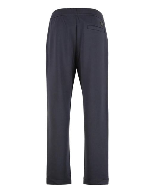 Moncler Blue Trousers Made Of Cotton Blend for men