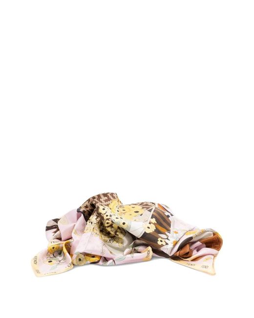 Fendi White Gardening Scarf