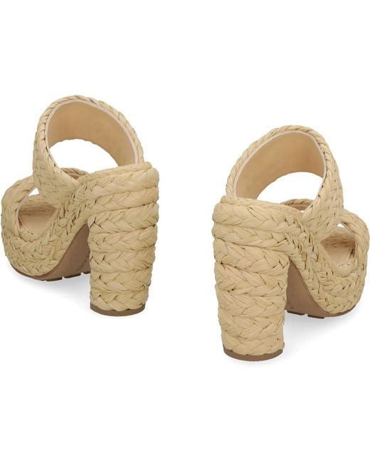 Bottega Veneta Metallic Canalazzo Raffia Mules