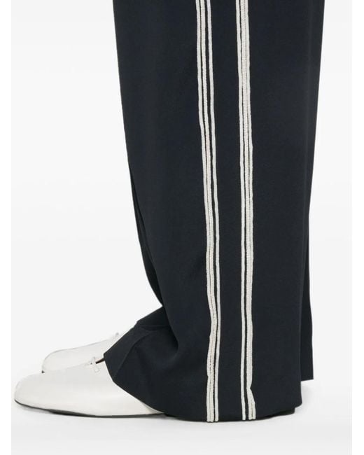 Fabiana Filippi Blue Silk Blend Trousers
