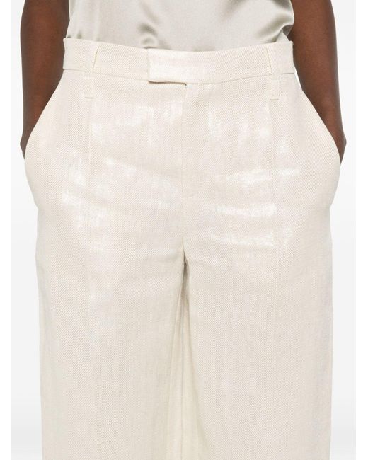 Brunello Cucinelli White Linen Trousers