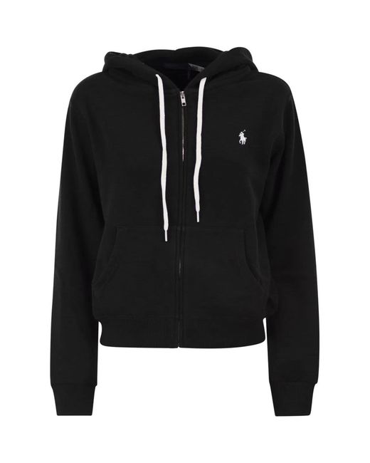 Polo Ralph Lauren Black Hooded Zip-Up Sweatshirt