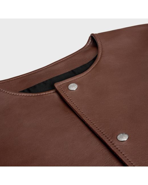 Céline Brown Stud-Embellished Cropped Jacket