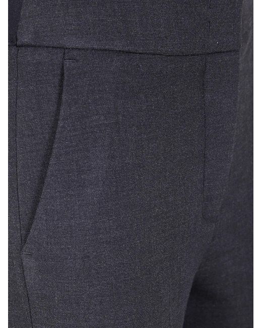 Peserico Blue Stretch Back Waisted Little Flared Trousers
