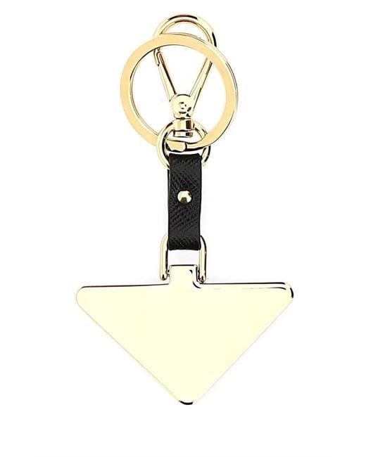 Prada White Leather Strap Snap Hook