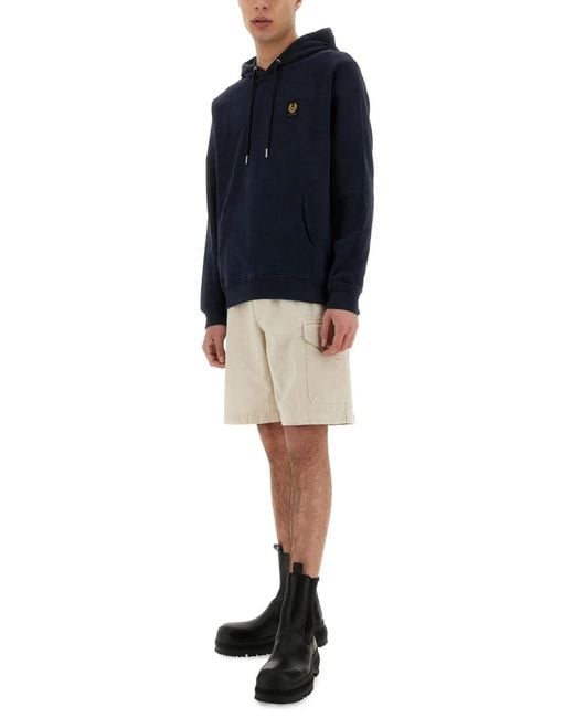 Belstaff Blue Felpa Con Cappuccio for men