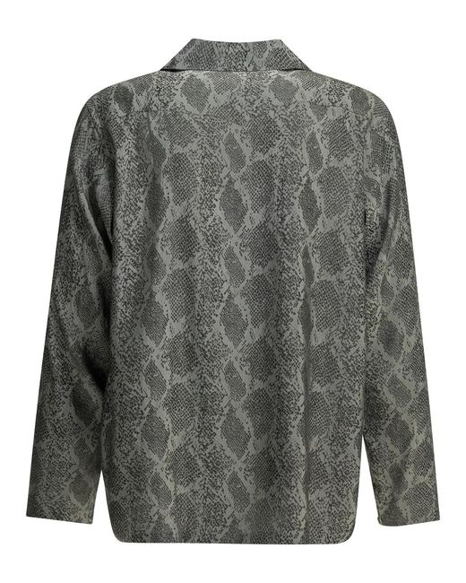 Needles Gray Cowboy One-Up Rayon Acetate Casual Shirt for men