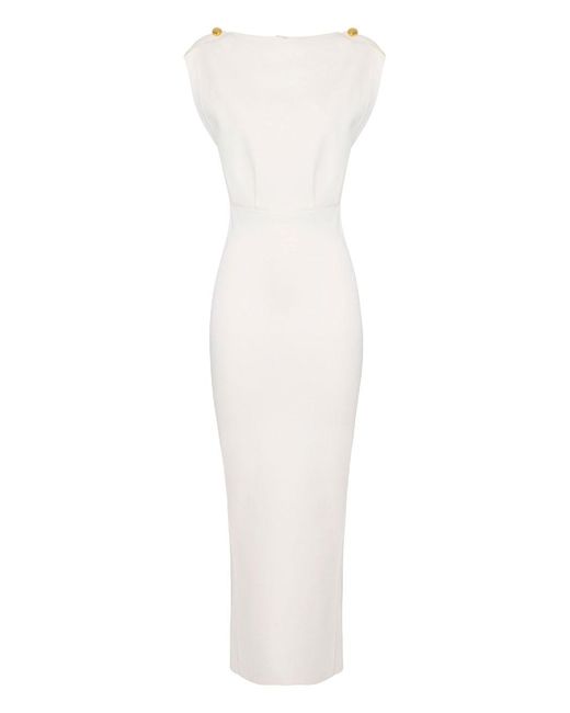 Elisabetta Franchi White Elegant Monogram Dress