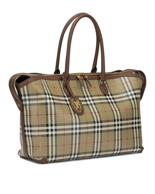 Burberry Natural "Check" Large Shoulder Bag
