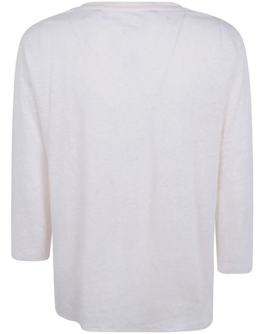 Majestic White Three Quarter Sleeve Shirt