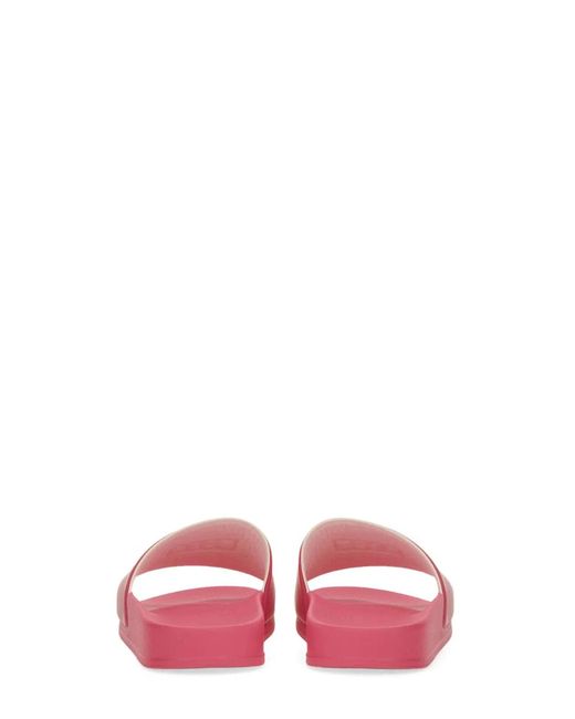 MSGM Pink Slide Sandal With Logo