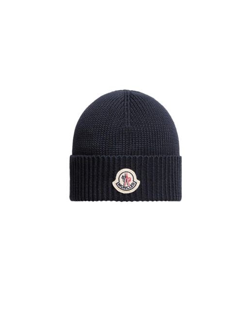 Moncler Blue Beanie With Logo