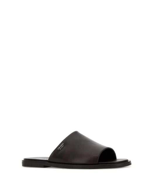Prada Black Logo Slides for men